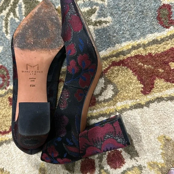 Marc Fisher Red and Purple block  3” Heels - Picture 7 of 8
